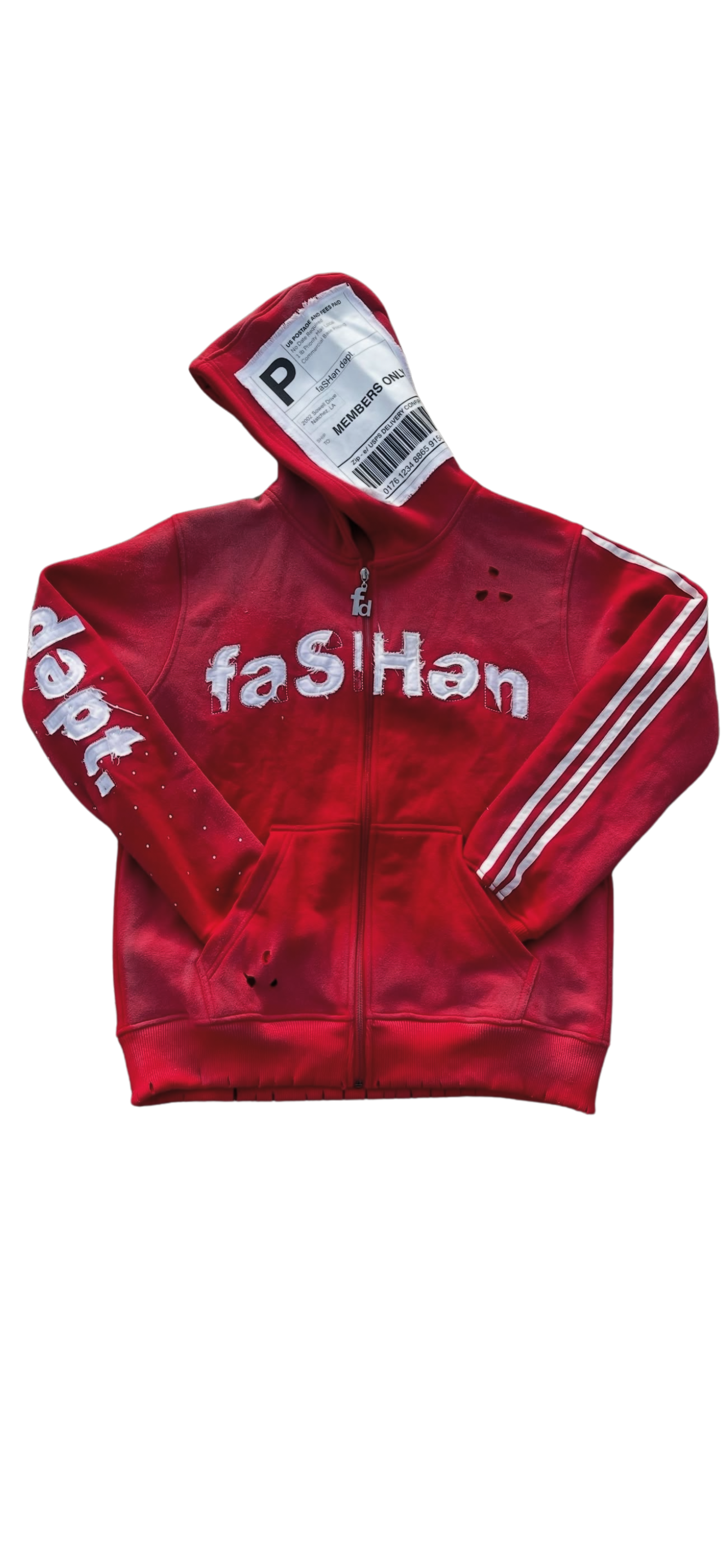“Label zip-ups” Red